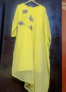 Yellow Embellished Kurta For 36 Bust