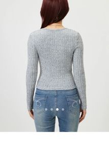 Gray Long Sleeve Top