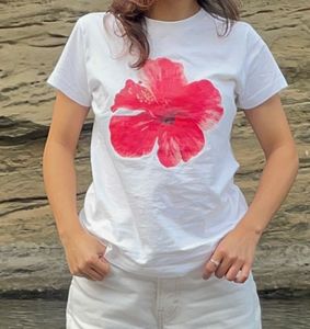Flower Graphic Tee &amp; White Jeans