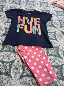 Girls' "Have Fun" Top & Polka Dot Leggings Set
