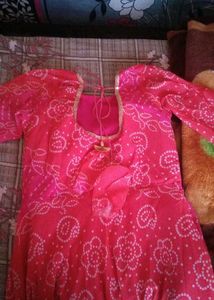 Pink Bandhani Kurta