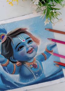 Jay Shree Krishna Painting Draw