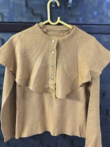DARK BEIGE WOOLLEN SWEATER
