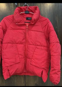 Crop Red Puffer Jacket