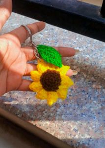 Crochet Sunflower Keychain