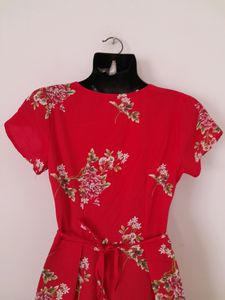 Red Printed Dress (Women&#39;s)