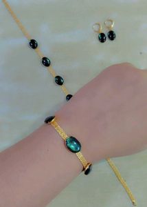 Elegant Black Stone Jewelry Set