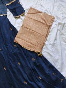 Elegant Blue Embroidered Anarkali Suit