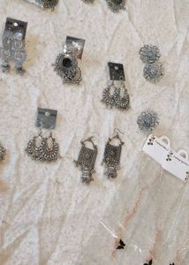 Oxidised Earrings And Necklace
