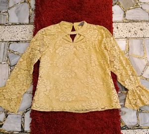 Lace Top with Cutout Detail