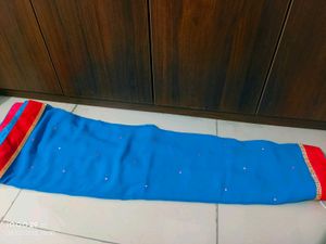 Blue georgette Saree