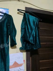 Elegant velvet Green Kurta