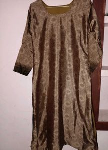 Brown Printed Kurti - Size Medium