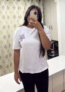 White Graphic Print T-Shirt