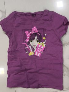 Purple Graphic Print T-shirt