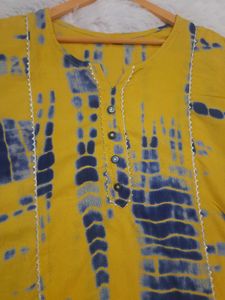 Yellow Tie Dye Kurti