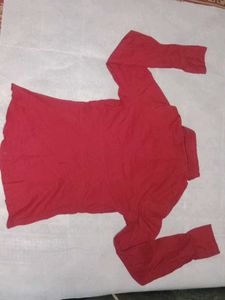 Orsay Wine Red Pleated Collar Top with Front Seam✨