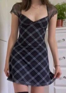 y2k checkered dress