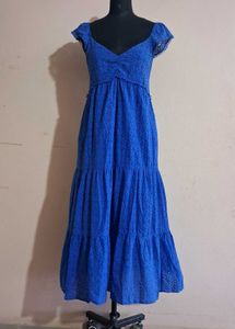 Blue Eyelet Maxi Dress