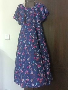 Floral Navy Blue Off - Shoulder Dress