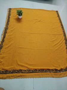 Elegant Mustard Yellow Saree