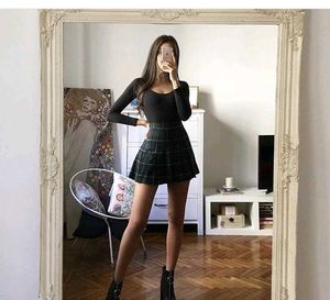 Gothic Pleated Checkered Skirt