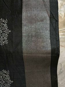 Elegant Black Saree with embroidery