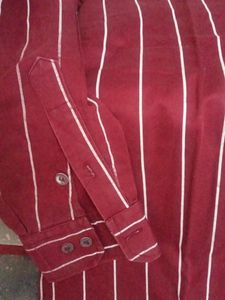 Formal Shirt In Maroon Colour With White Line