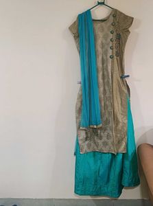 Golden and Green lehenga kurta