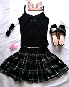 Cute White And Black Skirt