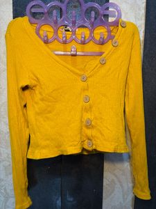 Mustard Button-Down Top
