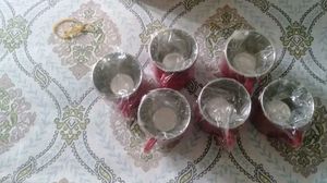Set of 6 Red Steel Mugs