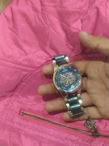 Aura+++ Skeleton Watch And Pink Jacket