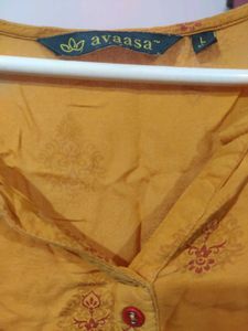 Yellow Printed Kurta