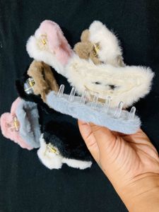 Fluffy Hair Claw Clip Set