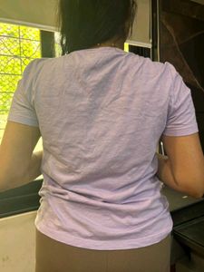 (M&amp;S Collection)Lilac Patchwork Lace T-shirt 👕