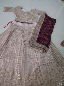 Net Lehenga With Bandez Odhni