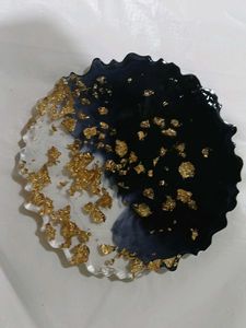 Handmade Resin Coaster with Gold Leaf