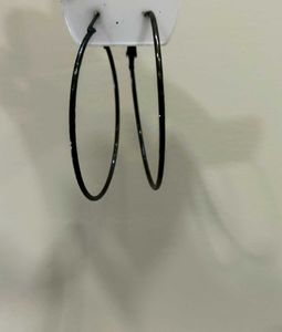 Black Hoops Earrings