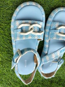 Blue &amp; White Chain Sandals, Korean Wear Imported