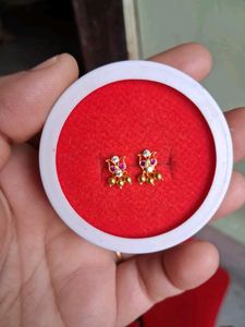 Gold Bird Design Earrings