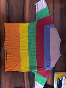 Rainbow Striped Top Size -S