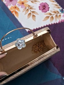 Beautiful Golden Party wear Clutch