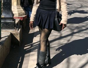 Cute Plane Bule Mini Skirt