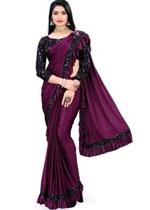 Elegant Purple Ready-to-Wear Saree