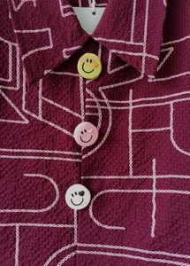 Abstract Print Button-Down Top