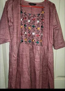 Embroidered Maternity Kurta