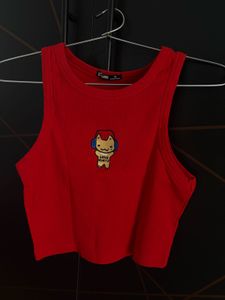 Red Graphic Print Tank Top