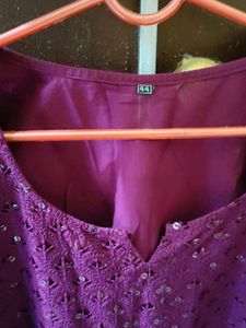 Purple Embellished Kurti