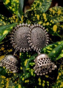 Oxidized Jhumka Earrings